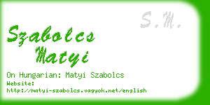 szabolcs matyi business card